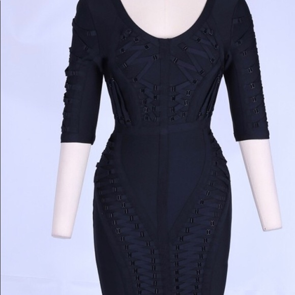 Luxe Designer Bandage Cocktail Dress - Picture 2 of 5